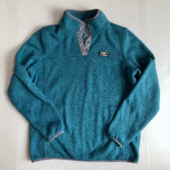L.L. Bean Blue Quarter Zip Pullover - Picture 3 of 8
